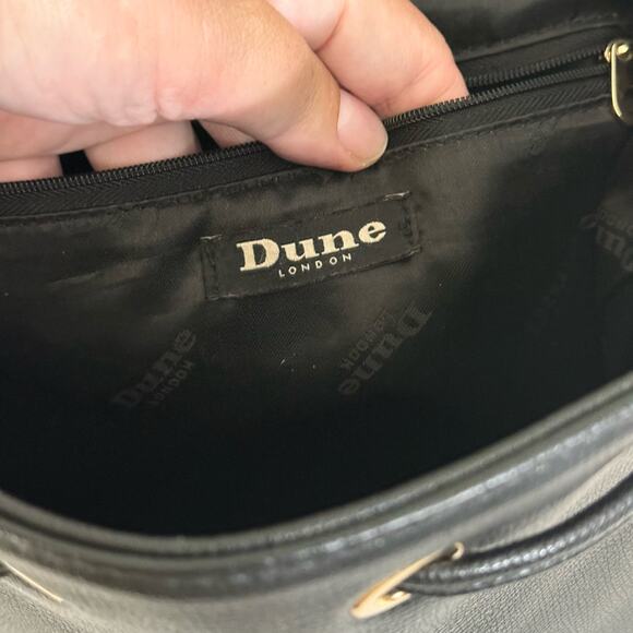 Dune London Backpack Genuine Calf Hair Leopard Print Saffiano Leather Flap Black - Picture 14 of 15